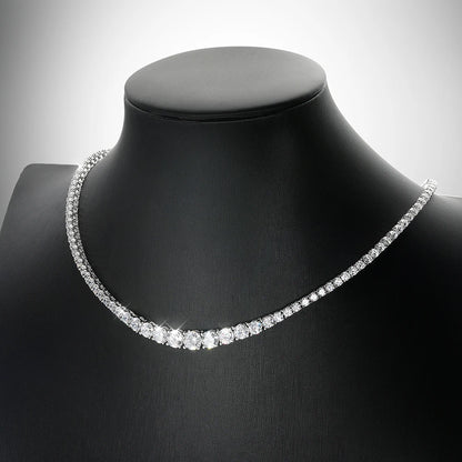 Serenity Gradient D Color Moissanite Tennis Necklace For Women Man 925 Sterling Sparkling Neck Chain Wedding Bridal Fine Jewelry