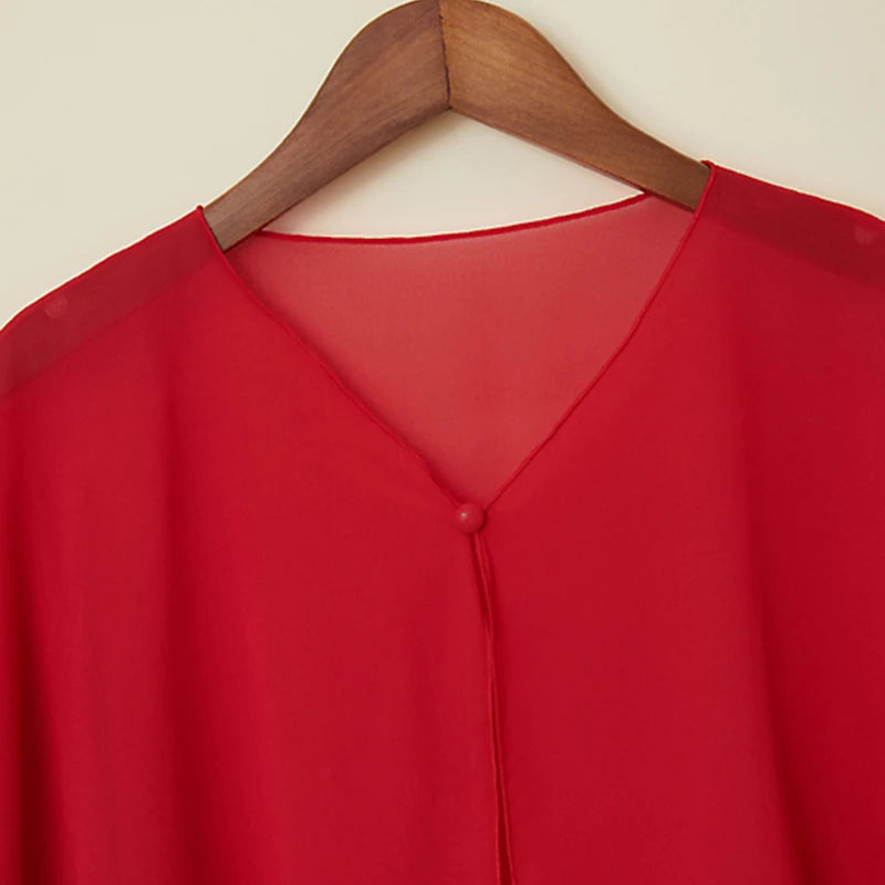 Korean Women Sunscreen Clothing Summer Thin Transparent Short Jacket Neck Guard Cloak Sun Shawl Solid Chiffon Cardigan Scarf R28