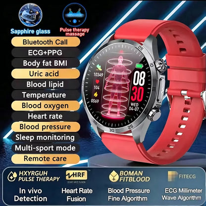 2026 New Medical Grade ECG Smart Watch Laser Treatment Accurate Measurement Blood Lipid Blood Oxygen BMI Sport Health Smartwatch