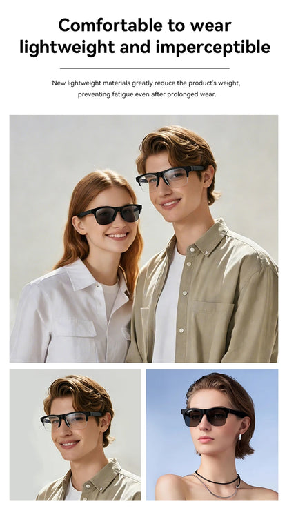 New Camera Control Smart Glasses 2025 Music Sunglasses Headphones Wireless Bluetooth Call Headset HIFI Audio glasses For Android