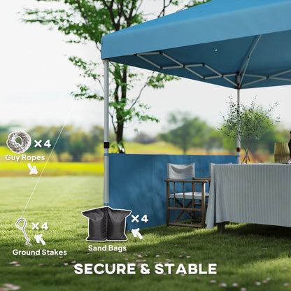 10' X 10' Pop up Canopy Tent with 2 Half Sidewalls, Sea Blue