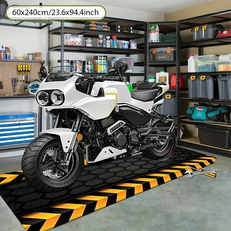 VIKAMA Long Runner Rug, Anti-Slip Motorcycle Mat, Indoor/Outdoor Use, Easy to Clean, Ideal for Racing Motorcycles
