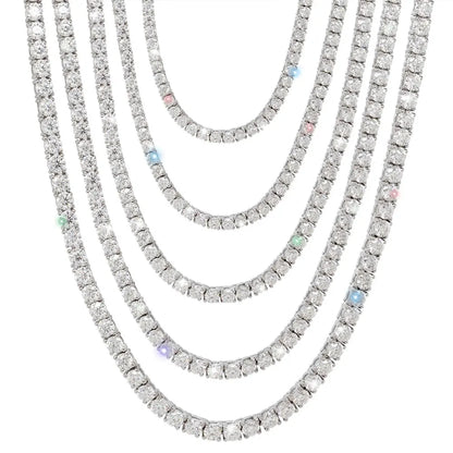 Kanolan GRA Certified Moissanite Tennis Necklace D VVS1 2/3/4/5/6.5mm 925 Sterling Silver Wedding Tennis Necklaces for Women Man
