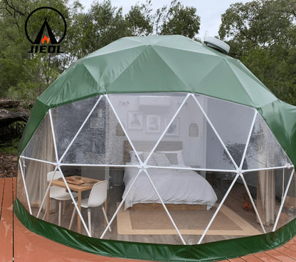 Luxury PVC Geodesic Dome Tent for Outdoor Glamping for Families on Vacation Events Camping in Iceberg Surroundings