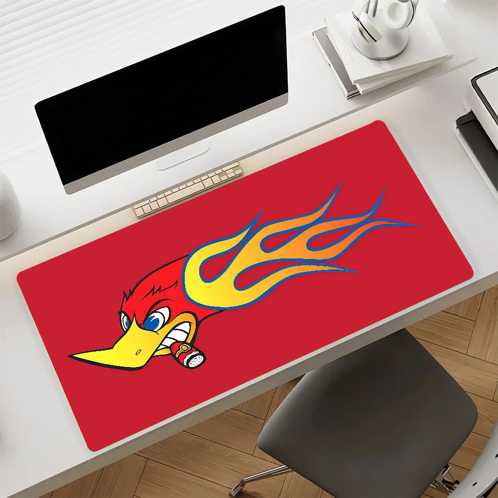 The W-Woody W-Woodpecker  Mouse Pad Non-slip Rubber Computer Mat Gamer Balance Decoracion Deskmat Laptop Office Large