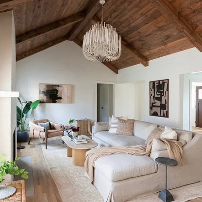 SANDYHA Modern Minimalist Pendant Lights Design RestaurantMulti Head Wooden Branches  Chandeliers Living Room Decoration