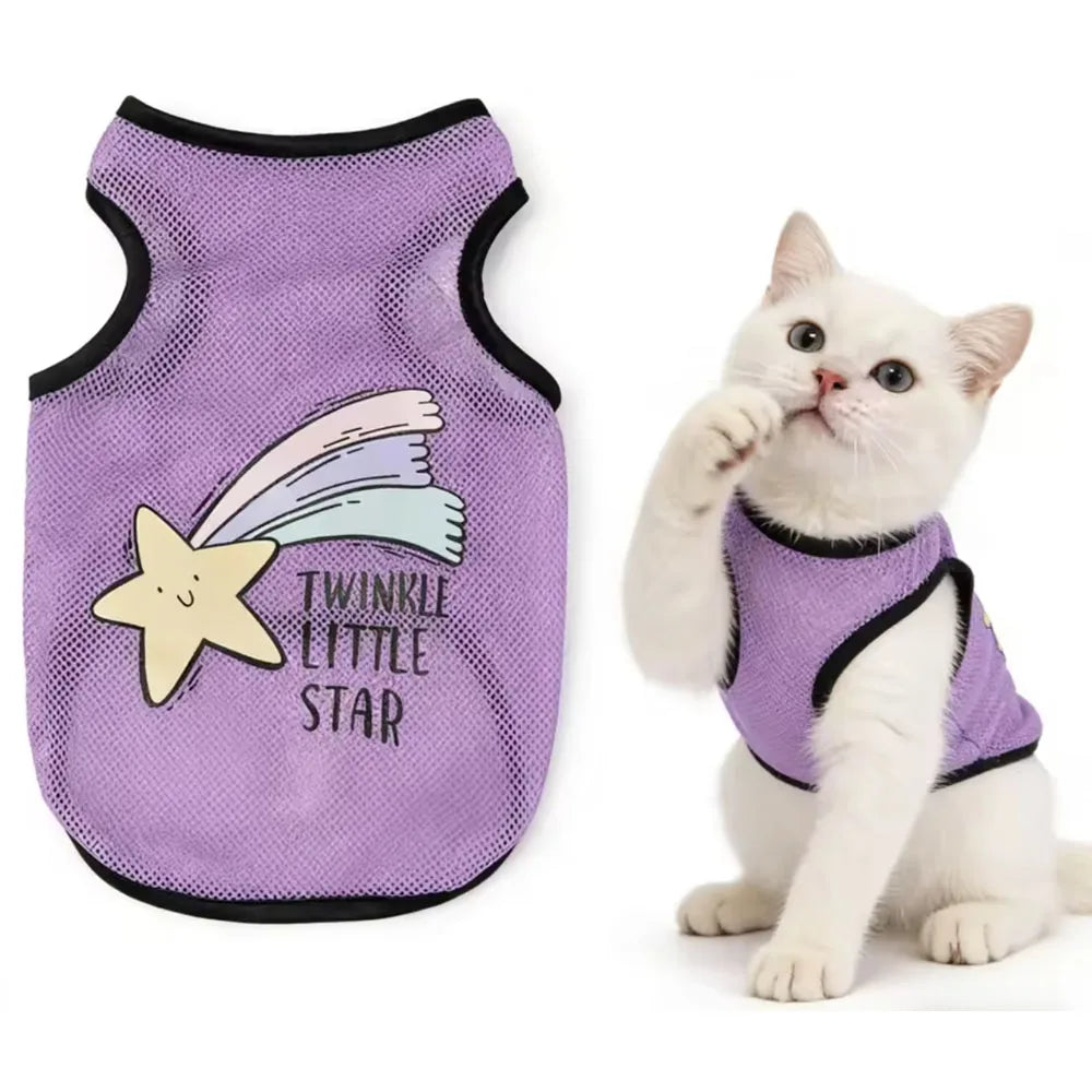 ooling Shirts for Dogs, Lightweight Mesh Breathable Dog Shirt for Small Dogs Boy, Sun-Protection Sleeveless Shirts for Dog&Cat P