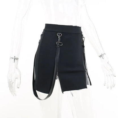 Y2k Skirt Dark Double Zipper Bag Hip Split Gothic Design Tight Skirt Harajuku Black Gothic Bag Hip Skirt Kawaii Vintage