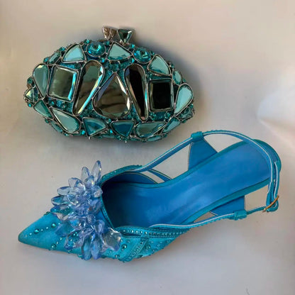 Insightlink Latest Shoes Women Luxury Rhinestone Crystal Pumps 2024 New Fashion Slippers Sandals Party Low Heels Elegant Italian