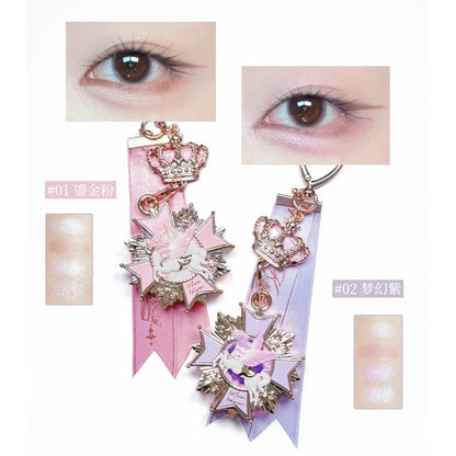 Flower Knows Knight Unicorn Eyeshadow Palette Charm Mini Makeup Accessory Fantasy Unicorn Design Cosmetic Bag Decoration