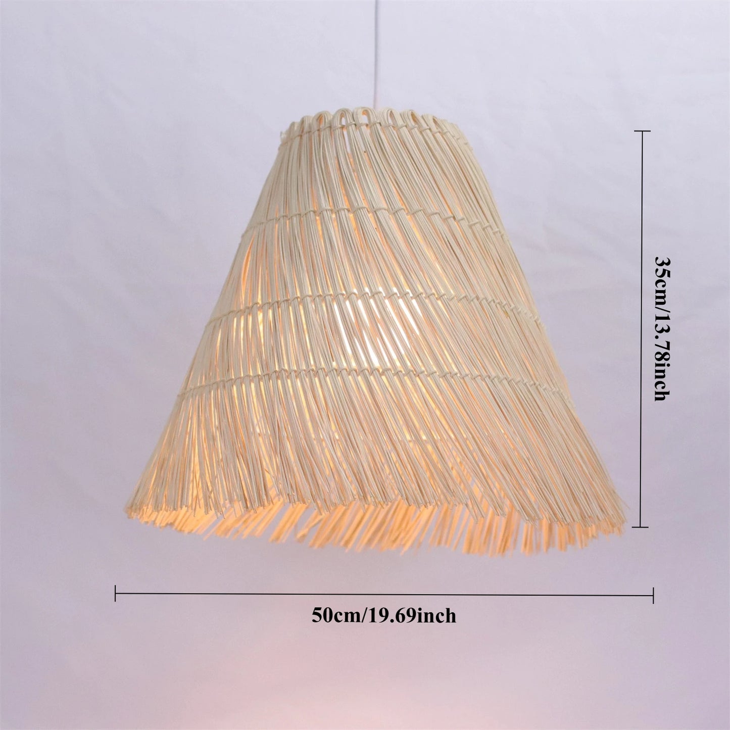 Japanese Wabi Sabi LED E27 Pendant Lights 50CM Rattan Straw Hat Chandelier Retro B&B Suspend Lamp Retro Raffia Decor Droplight