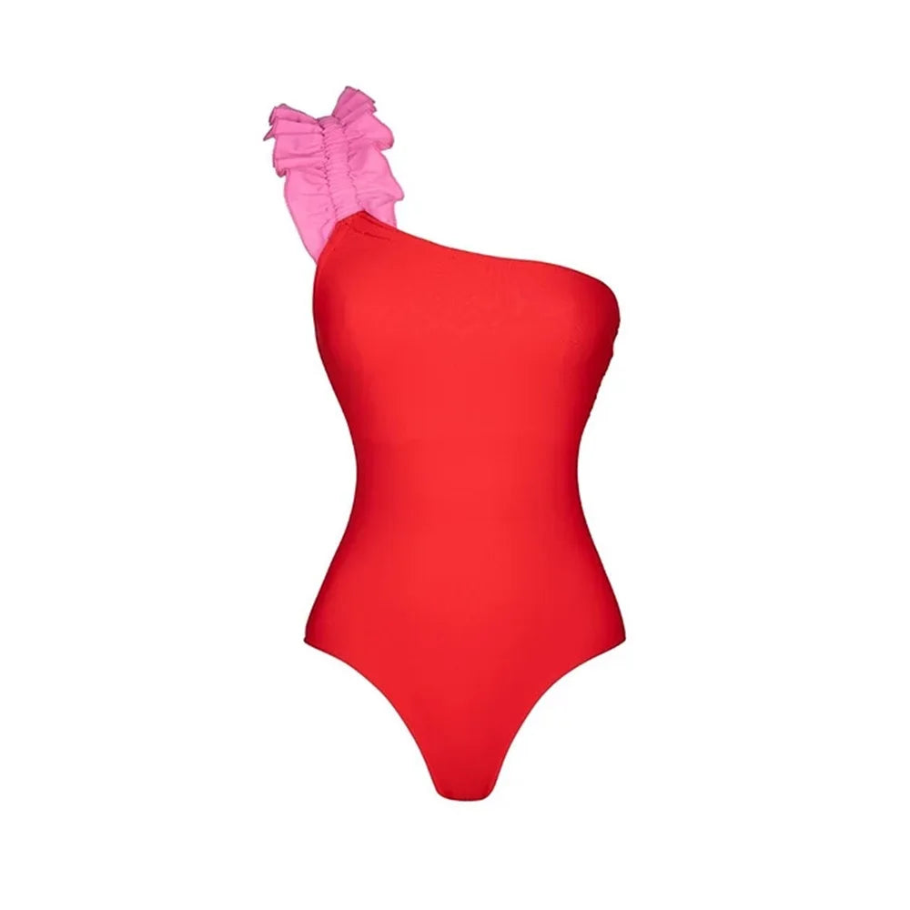2026 2Pcs Red Pink Swimsuit Sexy Bikini Patchwork Swimwear Female Kimono Swim Suits Cover Up Slim Biquini Bathingsuit Beachwear