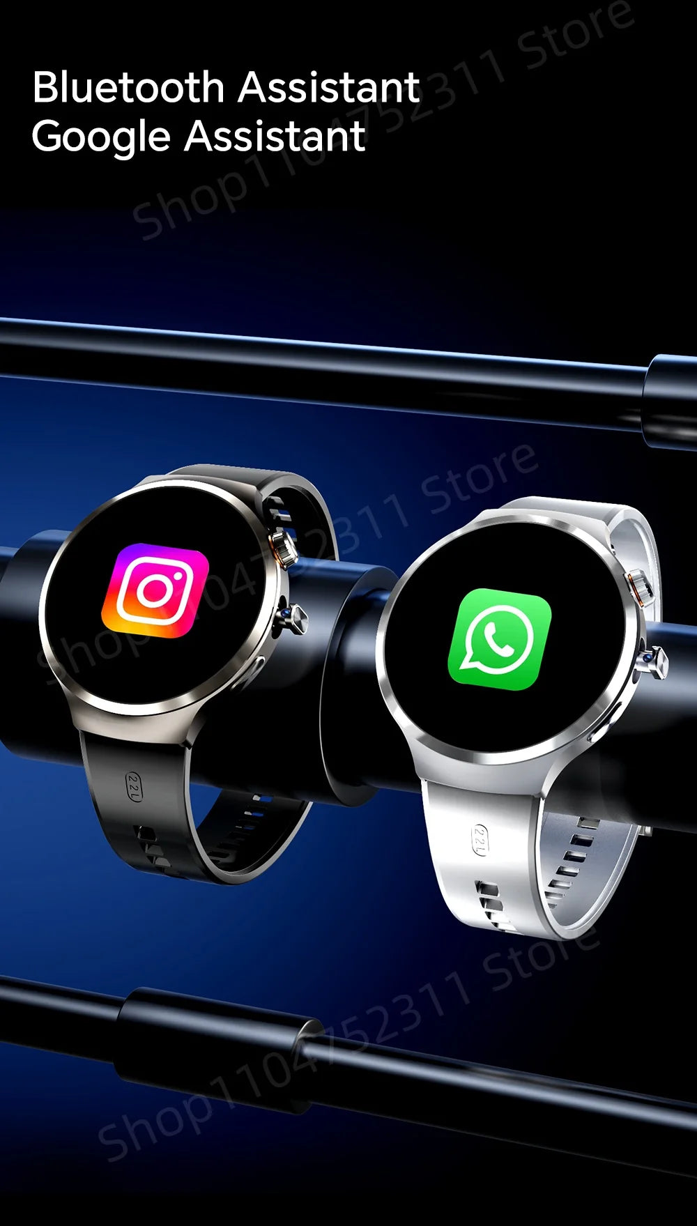 4G 5G Cellular Version Android 13.0 Smartwatch GPS Wifi Smart Watch With 190° Rotary Camera Dual System WIFI Google Play Store