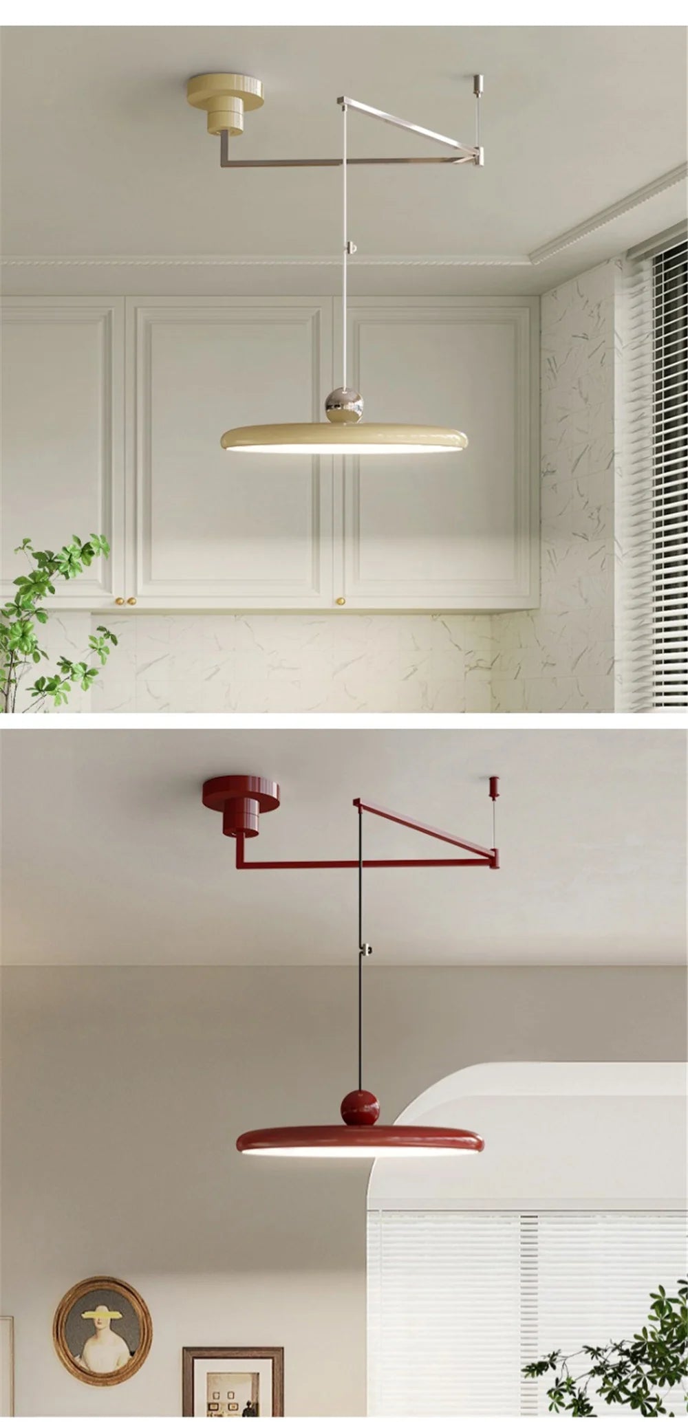 Nordic Cream Iron Swing Arm Lamp Adjustable Rotatable Pendant Wall Light for Bedside Living Room Desk Led Lights