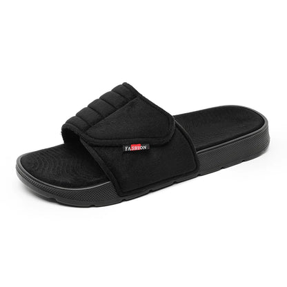 Fashion Men's Slippers Suede Cloth Non-Slip Casual Sandals Platform Soft Home Shoes Indoor Slides Outdoor Beach Shoes Flip-flop