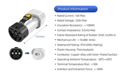 EVqiaoyi Type2 V2L Discharger with Power-Off Button 16A MG BYD Vehicle-to-Load Plug for Brazilian New Energy Vehicles
