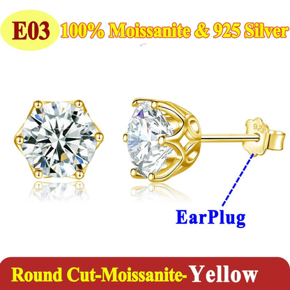 Luxury 0.5-3 Carats Marquise Heart Pear Moissanite Women Diamond Earring Stud 925 Sterling Silver Earrings for Women Jewelry New