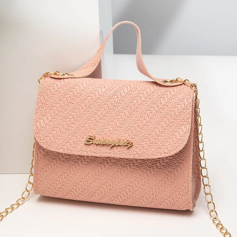 Leisure small square bag autumn and winter new women's bag wholesale simple handbag embossed chain bag cross-border bags