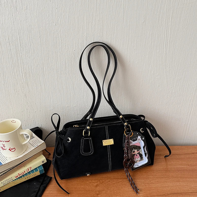 Vsper Y2K Shoulder Bags For Women Dual Straps Large Capacity Doctor Bag With Ornament 2026 Latest Trend Luxury Designer Handbags