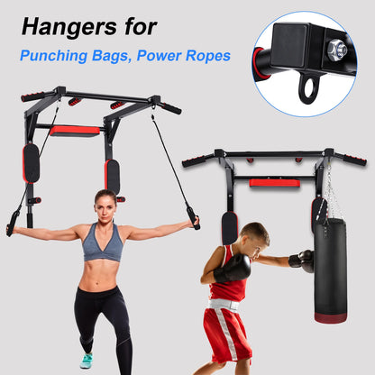 Wall Mounted Pull Up Bar Wall-Mounted Pull-Up Bar Dip Station Multifunctional for Home Gym Indoor Workout Supports to 551LBS