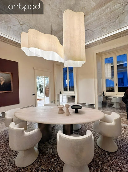 Designer Cloud Pendant Light for High Ceiling Lobby Wabi Sabi LED Hanging Chandelier For Parlor Restaurant Hotel Project Lights