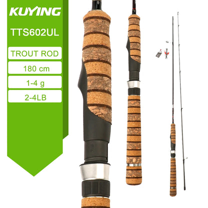 KUYING TETON Spinning Casting Rod For Fishing Lure Rods BFS Pole Carbon 0.8-8g 1-8lb FUJI Parts Baitcaster