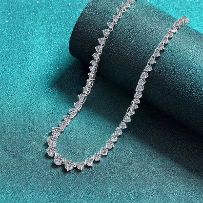 EWYA 3 Claw All Round Cut Moissanite Tennis Necklace Women Man s925 Silver Full Lab Diamond Bridal Party Link Neck Chain Gift
