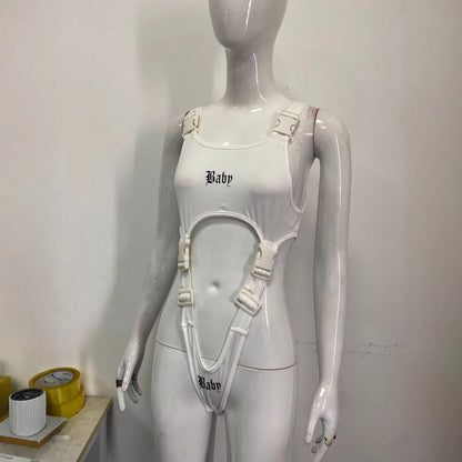 2025 Sexy girl Summer Punk Grunge Aesthetics Europe American spicy Hot girl style new Harajuku sleeveless hollow out Jumpsuits