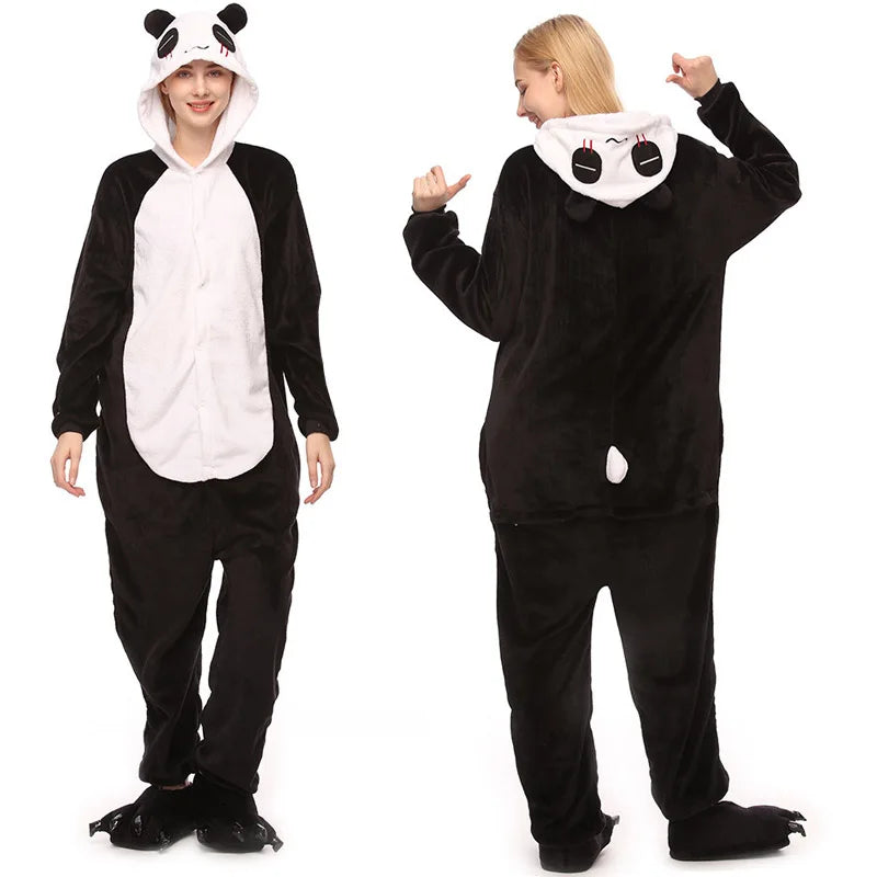 S M L XL Women One-piece Pajama Plush Flannel Jumpsuit Adult Winter Kigurumi Anime Onesies Halloween Unicorn Cosplay Costumes