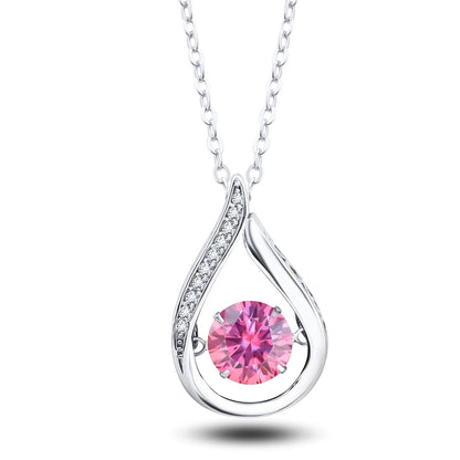VVS1 D Color Moissanite Necklace For Women Fine Jewelry with GRA 925 Sterling Sliver Chain Plated 18k White Gold
