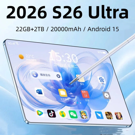 2026 5G Tablet Android 15 Brand New 11 inch 24GB RAM 2TB ROM Tablet Android 15 20000mAh 10Core WIFI Bluetooth Network Tablet