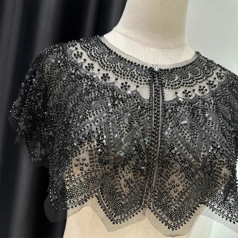 Vintage Sequin Embellished Flapper Shawl Beaded 1920s Sequin Shoulder Shawl Short Outerwear Women