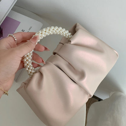 Fashion Pearl Handle Women Dinner Clutch Purse Handbags Luxury Design Ladies Square Shoulder Bags Female Small Messenger Bag