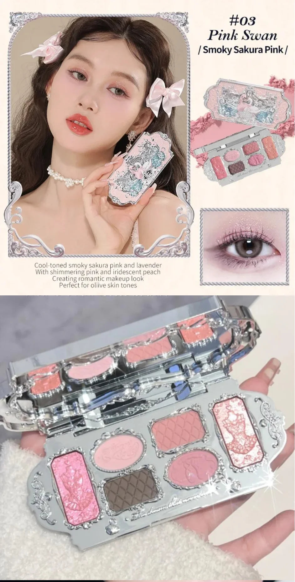 Flower Knows Makeup Set Box Full Swan Bear Garden Collection Embossed Blush Shine Lipstick Kit Foundation  All in Maquiagem Kit