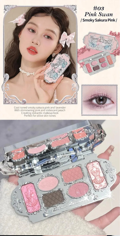 Flower Knows Makeup Set Box Full Swan Bear Garden Collection Embossed Blush Shine Lipstick Kit Foundation  All in Maquiagem Kit