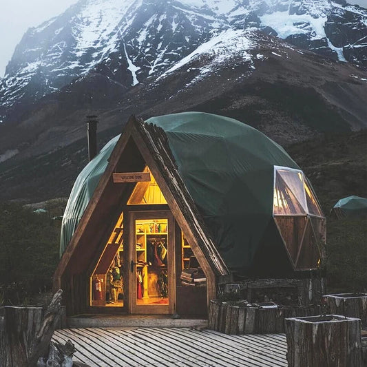 Luxury PVC Geodesic Dome Tent for Outdoor Glamping for Families on Vacation Events Camping in Iceberg Surroundings