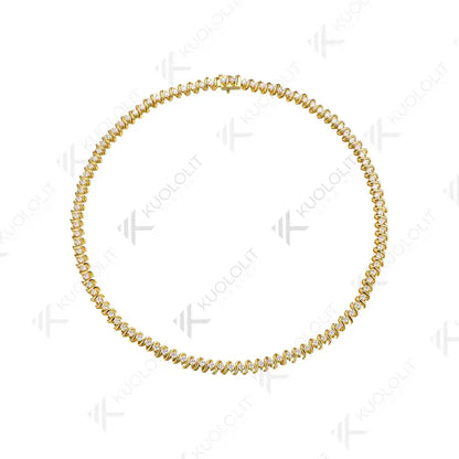 Kuololit 6.5CTW Moissanite Graduated Tennis Necklace for Women Solid 10K Gold  for Anniversary Engagement Party Christmas Gifts