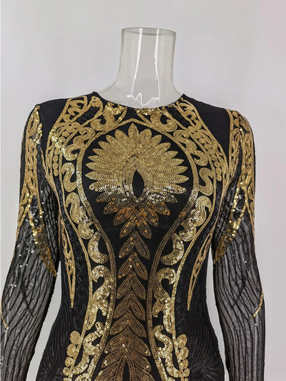 Sexy Long sleeve Sequin bodycon jumpsuit women body bodysuit one piece birthday party nightclub outfits womens jumpsuits overall