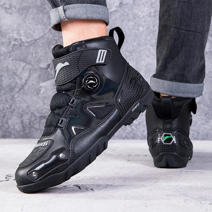 New Motorcycle Boots Men Breathable Anti Slip Wear-resistant Motos Ankle Length Shoes Motocross Motorcycle Riders Boot QK999
