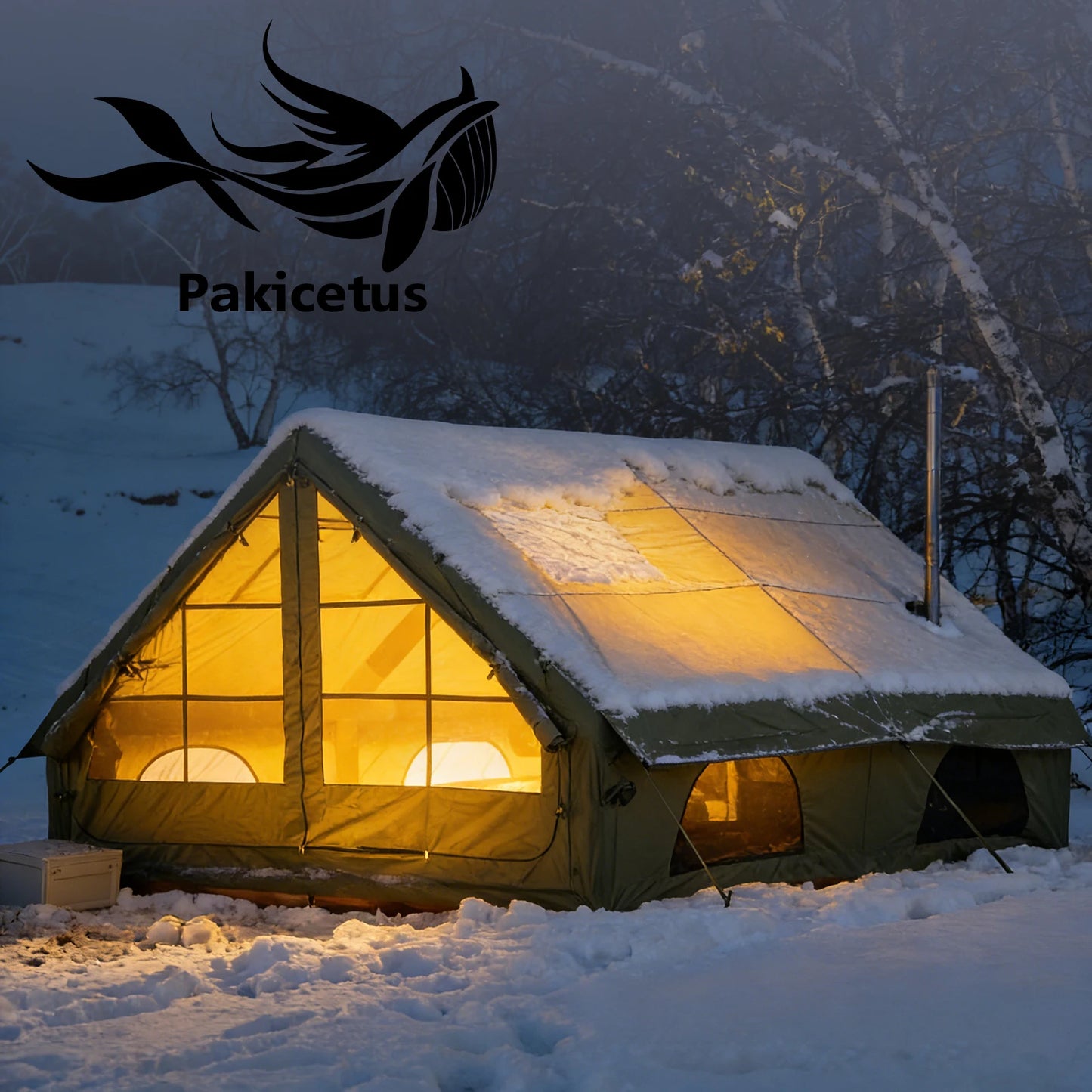 Pakicetus Quick Setup Inflatable Camping Tent, Waterproof Family Tent for 4-8 Persons, Portable Air Tent with Carry Bag