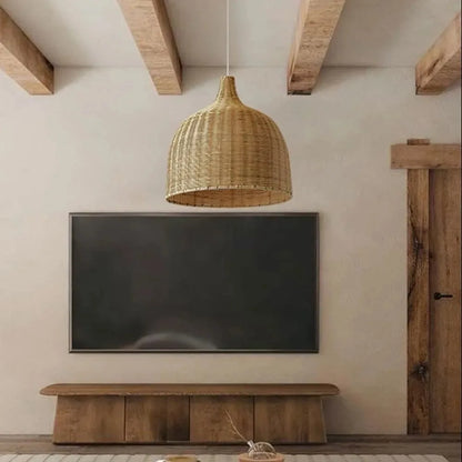 JOYINLED 26/30/35/45cm Natural Bamboo Handmade Pendant Lights Boho Rustic Ceiling Pendant Lamp Farmhouse Southeast Asian E26 E27