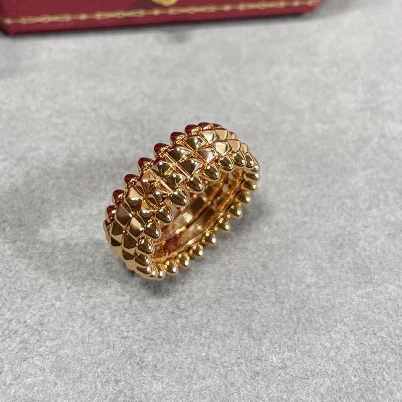 S925 Silver With Rose Gold Wide Rivet Ring Men Women's Classic Design Temperament Fashion Brand Party Luxury Jewelry