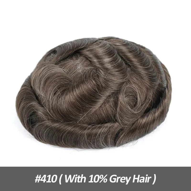 Swiss Lace Front Men Toupee Real Human Hair Wigs Lace PU Men's Capillary Prosthesis Durable Man Wig Natural Human System Toppers