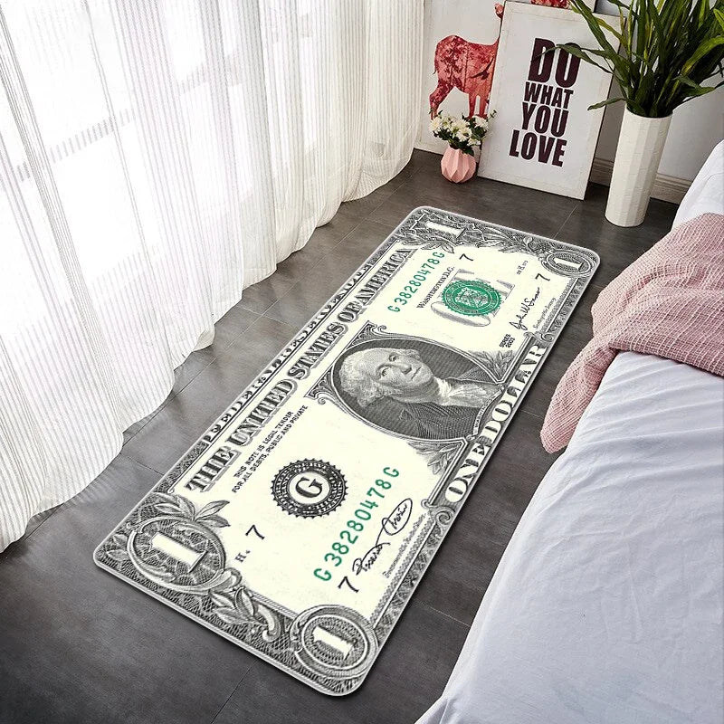 Dollar Doormat for Entrance Door Non-slip and Washable Kitchen Mat Absorbent Bathroom Rug Balcony Decorations Floor Mats Welcome