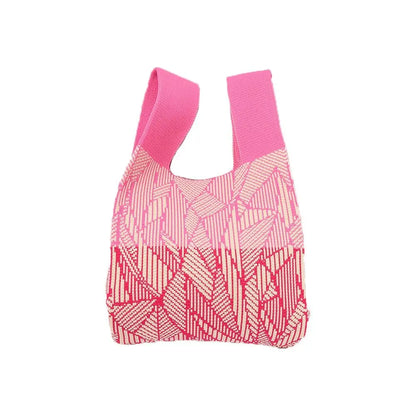 Handmade Knit Handbag Niche Design Knot Wrist Bag Reusable Mini Tote Bag Women Girls  Shoulder Bag New Fashion Shopping Bags