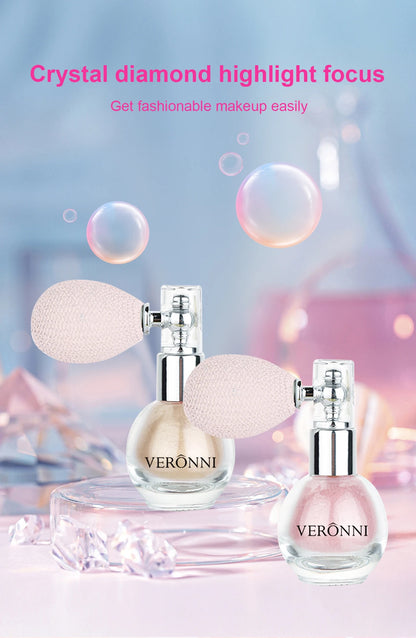 Diamond Highlighter Powder Spray Waterproof High Gloss Glitter Body Bronzer Highlight Powder Face Contour Illuminator Makeup