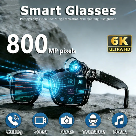 2026 4K HD Color Changing AI Smart Glasses Chat GPT 100MP Camera Bluetooth Call Voice Assistant Control Smart Glasses 2026 New