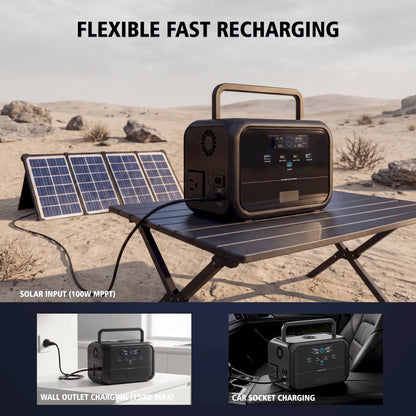 Uapow 288Wh 300W Compact Solar Generator for Home Emergency, Rv Camping, Travel, Camera Gear, Phone and Laptop Charging Kit