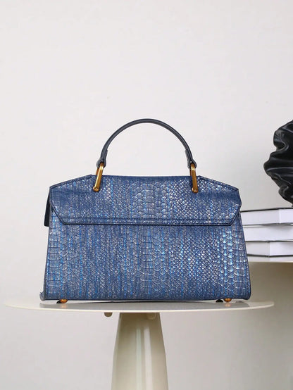 2026 New Retro Blue Snake-Shaped High-Grade Handbag Fashion Luxury Handbag Lightweight Large-Capacity One-Shoulder Messenger