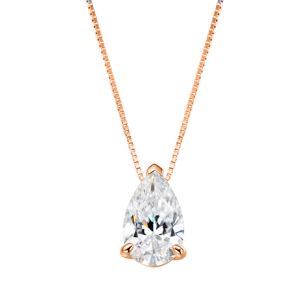 Serenity 3ct 5ct Pear Cut Moissanite Necklace for Women S925 Sterling Silver Chain Jewelry Sparkling Water Drop Pendant Necklace